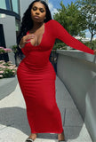 Ribbed Sexy Long Bodycon Dress with Full