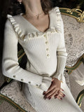 Dress Knitted Dress Autumn And Winter New Sweater Dress 2025 Vintage Lady French