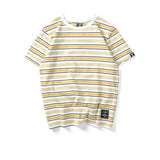 New Fashion Brand Men's T-Shirt Summer Striped Men T Shirts Street Style Men Casual Tee Shirt