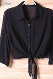 Summer Half Sleeve Buttoned Up Shirt Women's Coat Female Sun Protection All-match Thin Short Sleeve Chiffon Cardigan
