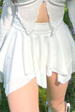 Asymmetrical A-line Pleated Mini Skirt Low Waist Fairycore Sweet Short Skirts Aesthetic Cute Coquette Outfit Y2K
