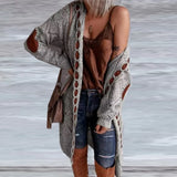 Sweater Vintage Elegant Long Cardigan Hooded Ladies Knitted Thick Sexy Cute Girl Korean Japan Harajuku Maxi