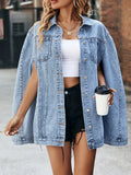 Women's Denim Coat Sleeveless Hollow Out Single Breasted Patchwork Solid Color Jackets 2024 Summer New Fashion 29L2051-Outfit
