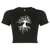 Angel Printed Short Sleeve Crop Top T Shirt Women Summer Clothes Cute Print T-shirt Ladie Streetwear Tee Shirt