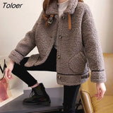 Wool Coat Winter Clothes Women Korean Loose Autumn Winter Wild Thick Fur One-piece Plush Warm Top Fashion Cardigan