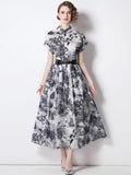 Women Summer Elegant Cotton Dress Festa High Quality Long Cocktail Party Robe Femme Vintage Designer A-Line Vestidos
