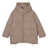 2024 Winter New Korean Department Is Simple And Versatile Casual Loose Small Thick Warm Hooded Padded Coat-Outfit