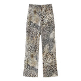 Summer Animal Print Blouse 7989400 Straight Trousers 8017402-Outfit