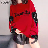 Printed Pullovers Women 2022 Spring Casual Tops Sequin Stitching Round Neck Loose Pullover Fashion Trend Womens