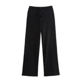 Women's Clothing 2025 Autumn New Texture Vest Top + Straight Trousers