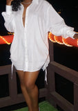 Casual Lace Up Long Sleeve Long