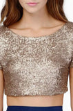 Toloer Sequin Top Ebay Sexy Back Crop Top Women's T-Shirt Short