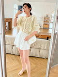 New Women's Shirt French Design Korean Shirt Femininity Commuting Bubble Sleeve Spring Dress