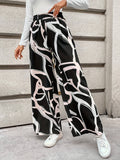 Women's Clothing 2025 Summer New Printing Leisure High-Waisted Broad-Legged
