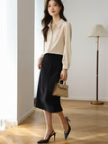 Toloer 2025 New Solid Color Shirt Slim Fashion Shirt Elegant Temperament Commuting OL Chiffon