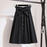 Skirts Fashion 2019 High Waist Skirt Women Spring Summer Midi Skirts Womens Elastic Waist A Line Ladies Skirts With