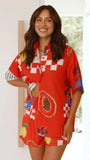 Casual Women's Shorts Two-Piece Fashion Print Shirt