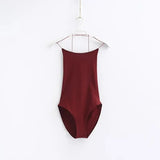 Casual U Cutout Backless Strap Cotton Bodysuit Femme Teddy Bodycon Rompers Womens Summer Jumpsuit Overalls Mujer