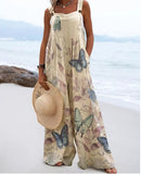 New Casual Fashion Print Strap Trousers Women's