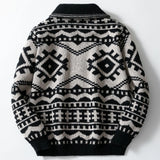 Men's Autumn And Winter Men's Knit Coat Collared Long-Sleeved Jacket Sweater