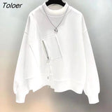 Autumn New Pullovers Irregular Stitching Loose Casual Sweatshirt Men Women Fashion Jackets Long Sleeve Thin Tops