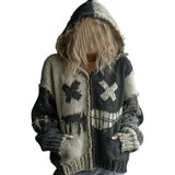 Explosion Autumn And Winter Loose V Collar Blouse Casual Shoulder Women's Coarse