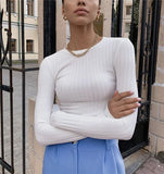 Elegant Knitted Sweater Women Bottoming Slim Sexy Female Knitwear Casual Skinny Pullovers Ladies Solid Basic