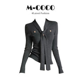 Beauty Set Of Chic With Long-Sleeved Top With Half-Dress Suit