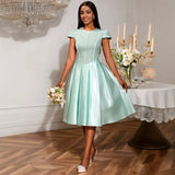 New Round-Neck Rose-Tieed Bridesmaid Dress Bow Tie Elegant Party Dress Dress