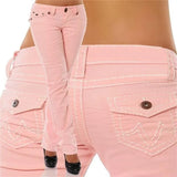 Jeans High Waisted Straight Skinny Stretchy Pant Streetwear Ladies Tight Washed Bandage Denim Pencil Pants Trousers