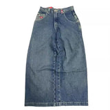 Wide-Legged Jeans Street Hip-Hop Personality Y2K Straight Casual Pants-Outfit