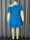 New Multi-Colored Shoulder Dress Sexy Wind Party Party Dress Dress Dress