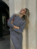 2025 Elegant Soft Thicker Round Collar Sweater + Fishtail Skirt Two Sets Of Women's OL Wind Top + Skirt