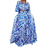 Spring Plus-Size Women's Temperament Elegant Print Skirt Fashion