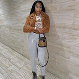 Streetwear Faux Pu Leather Pants Women Trousers Black Khaki Skinny High Waist Pants Legging Pleated Sexy Bodycon