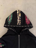 Street Retro Hoodie Loose Metal Decorative Zippered