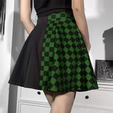 Dark Girl Is A Hit Color Thousand Bird Plaid Spliced Skirt 2023 Spring Sexy High Waist Half-Outfit