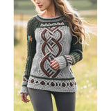 2025 3D Digital Print Round-Neck Sweater Knitted
