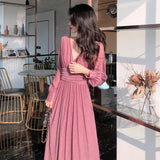 Elegant Dress Women Autumn Sequin Party Midi Dress Female Casual Chiffon Slim Korean Dress 2022 Autumn Women's