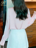 Han Queen Spring Basic Office Lady Blusa Embroidery Sweet Vintage Tops Elegant Chiffon Women Blouses Loose Casual Shirts-Outfit