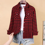 Blouses Shirts Tunic Womens Tops And Blouses 2020 Womenswear Long Sleeve Clothing Button Up Down Plaid Good Quality