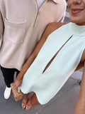 Women's Solid Color Sleeveless High-Necked Dresses Empty Fashion Vest Women