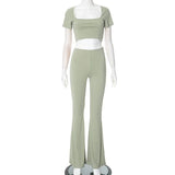 Women's Spring And Summer Generous Collar Short Umbilked Low-Waist Micro-Horns Thin Knitting
