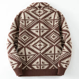 Men's Casual Geometric Jacket Knit Dress Vintage Coat Men's