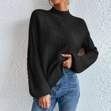 Solid Women's Top In Autumn And Winter 2025 Loose Round Collar Collar