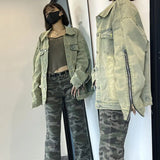 Women Jeans Coat American Retro Fashion Zipper Denim Jacket Spring New Female All Match Streetwear