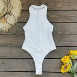 Solid Color Zipper Sleeveless Surfsuit Integrated Swimsuit Women 2025