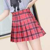 High-Waisted Plaid Women Skirts Summer Elegant a Line Pleated Skirt Girls Dance Mini Skirts for Teenager