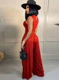 Sexy Sleeveless Top And Wide Pant 2 Piece