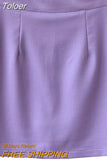 2023 Elegant Women A-line High-Waist Split Mini Skirts Preppy Style Skirts Solid Casual OL Skirts For